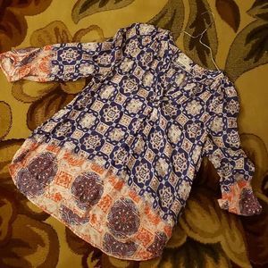 BeachLunchLounge Flowy Bright Blouse Sz Small